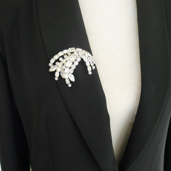 Vintage Kramer of New York Sparkling Clear Rhinestone Brooch Pin - Picture 6 of 8
